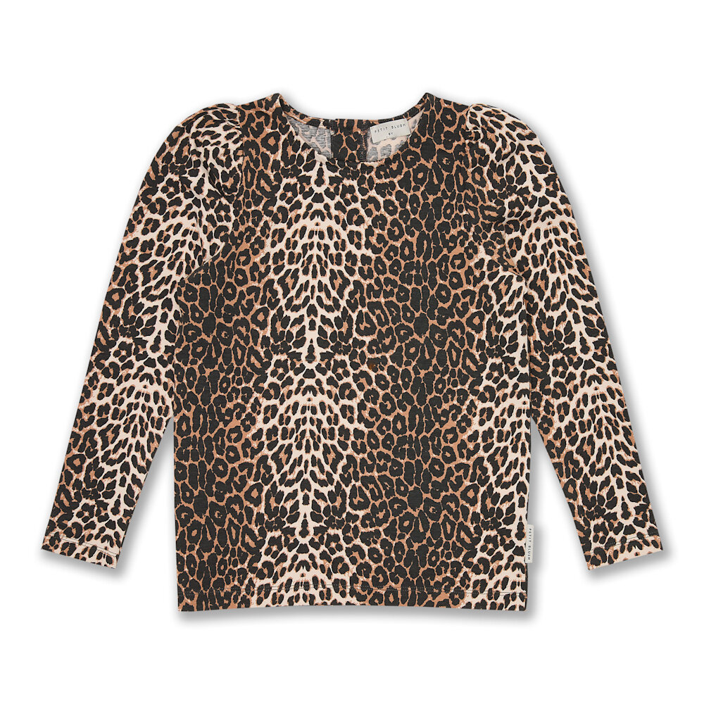 Petit Blush Top Puff Sleeve Leopard