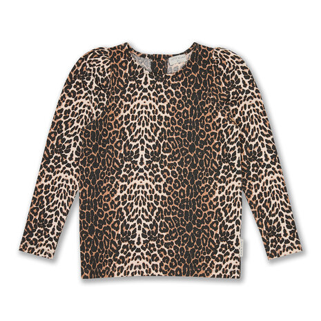 Petit Blush Top Puff Sleeve Leopard