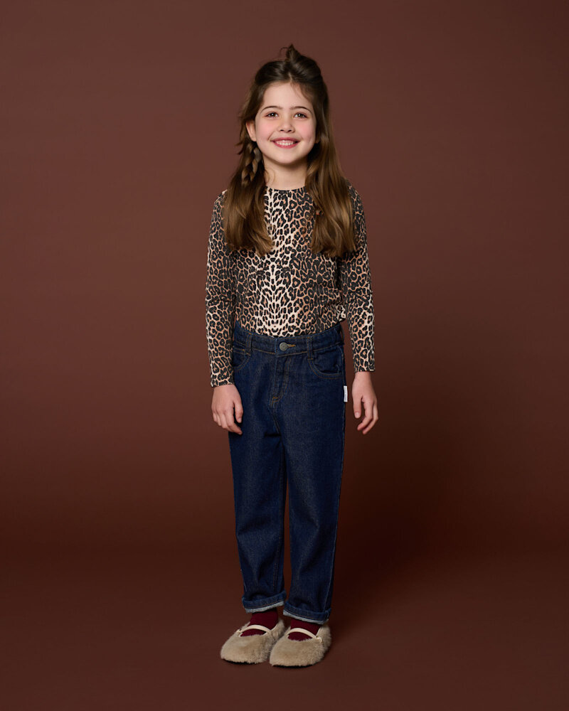 Petit Blush Top Puff Sleeve Leopard