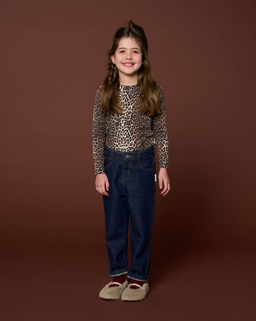 Petit Blush Top Puff Sleeve Leopard