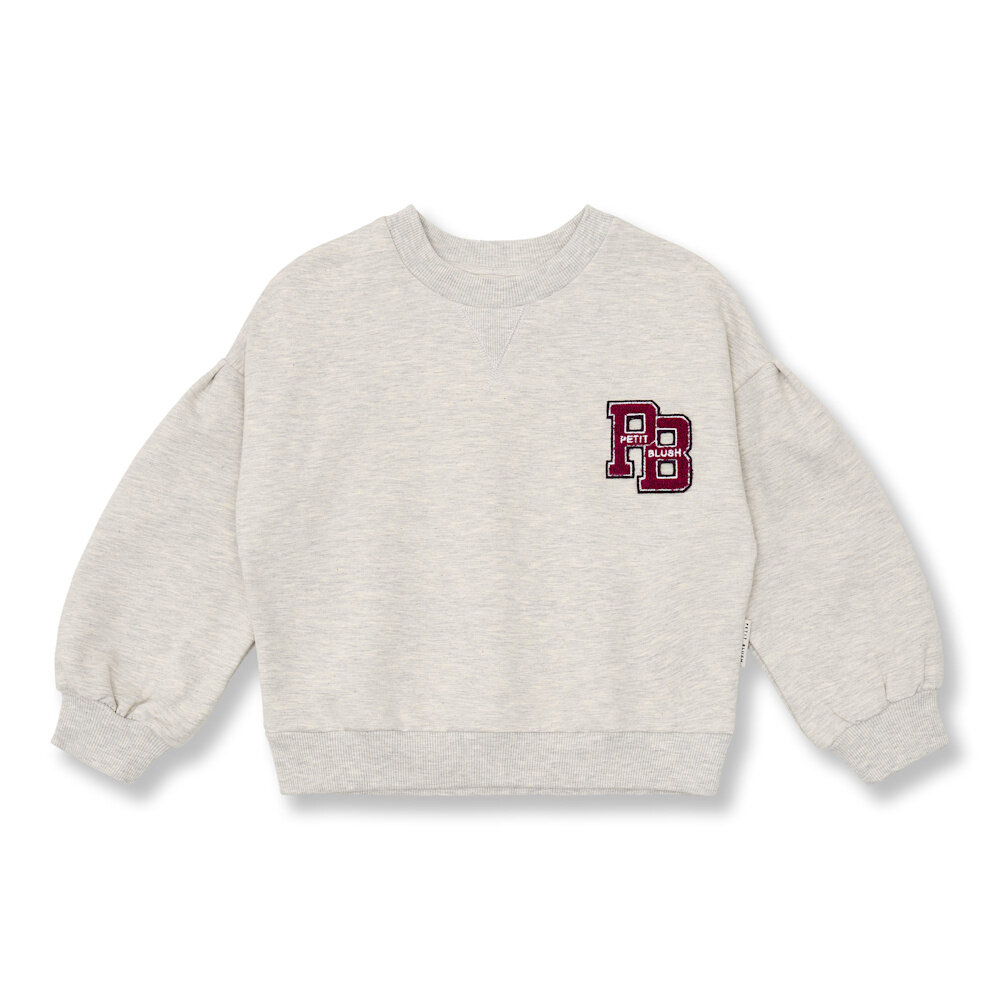 Petit Blush Easy Sweater PB Logo Grey Melange Petit Blush Easy Sweater PB Logo Grey Melange