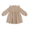 The littlecuties Jurk Delphine Rib Beige The littlecuties Jurk Delphine Rib Beige