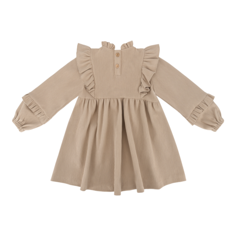 The littlecuties Jurk Delphine Rib Beige The littlecuties Jurk Delphine Rib Beige