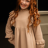 The littlecuties Jurk Delphine Rib Beige The littlecuties Jurk Delphine Rib Beige