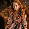 The littlecuties Broek Chocolate Mauve Stripes