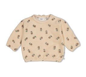 Feetje Babykleding Sweater velours rib met borduursels  Lucky Bloombird Offwhite