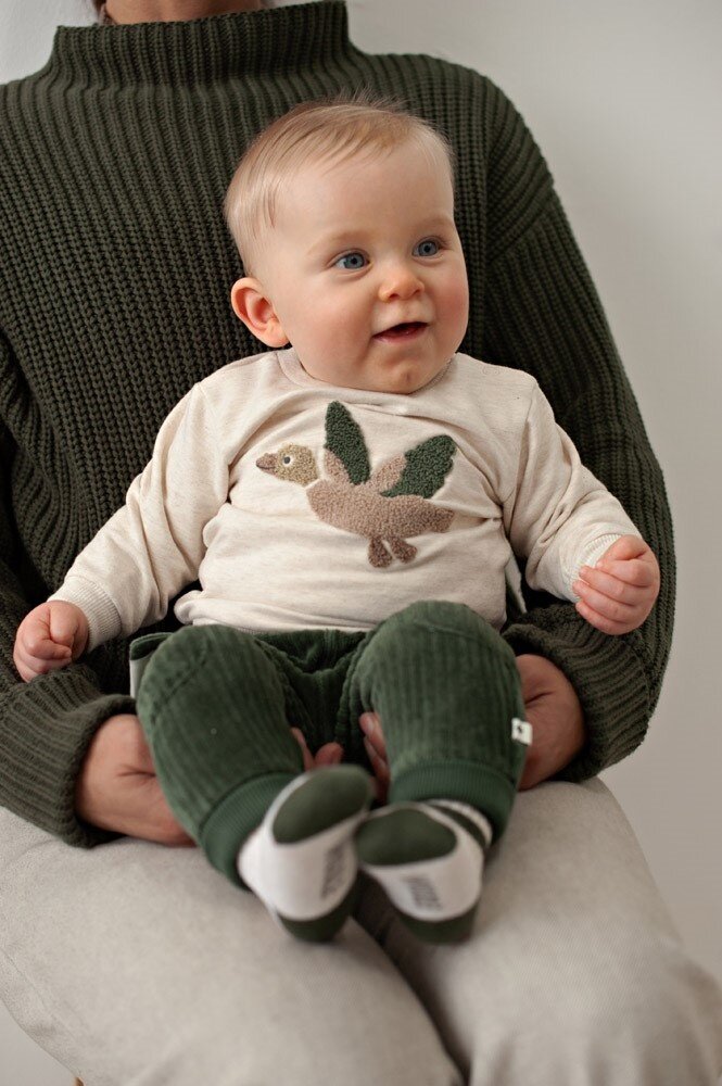 Feetje Babykleding Broek velours rib Wiggle and Waddle Groen Feetje Babykleding Broek velours rib Wiggle and Waddle Groen