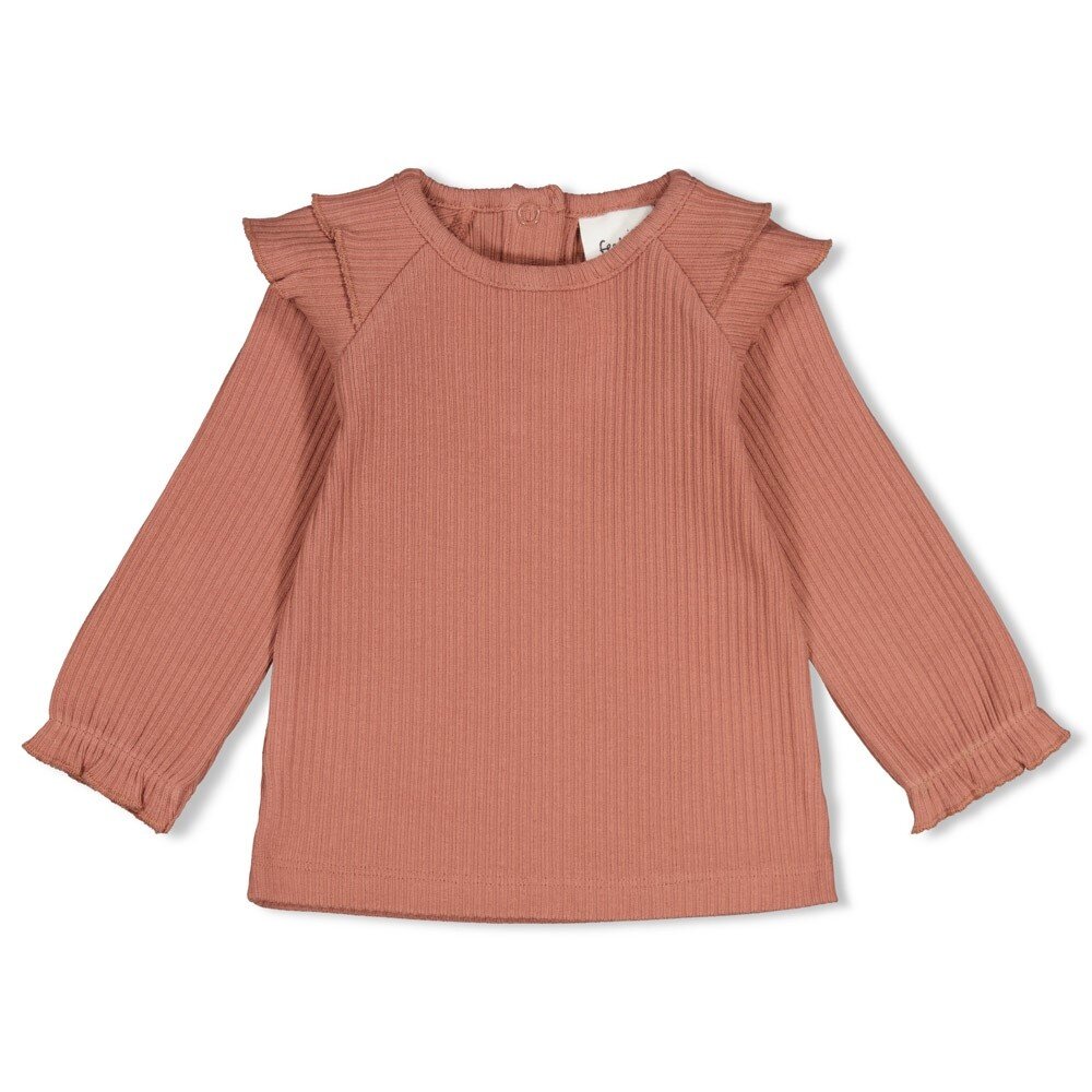 Feetje Babykleding Longsleeve rib met ruches Dress to Impress Mauve Feetje Babykleding Longsleeve rib met ruches Dress to Impress Mauve