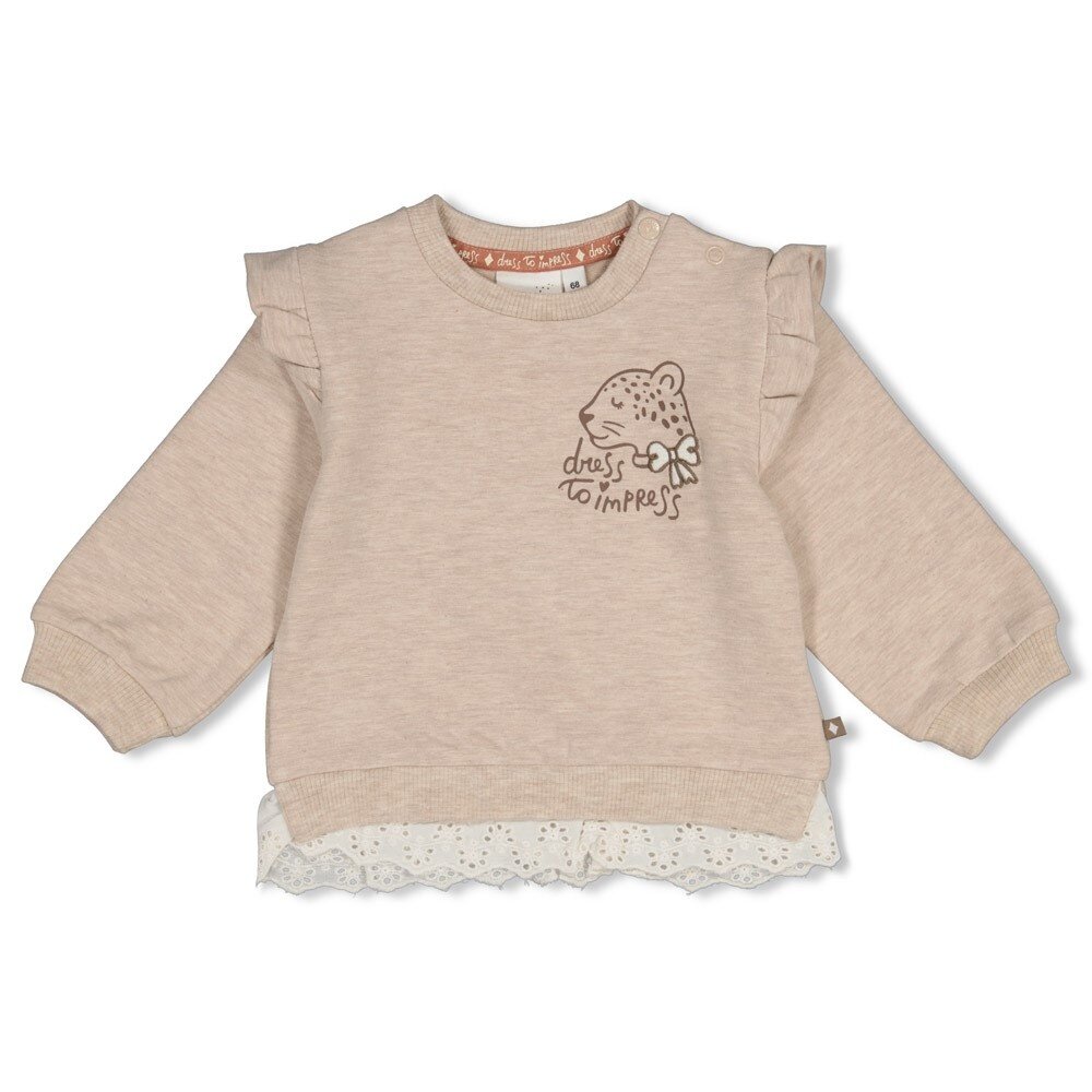 Feetje Babykleding Sweater Dress to Impress Taupe melange Feetje Babykleding Sweater Dress to Impress Taupe melange