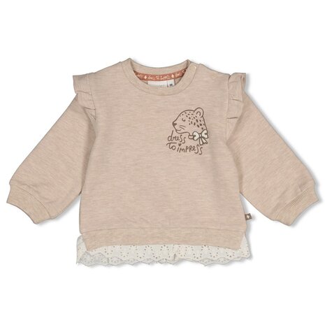 Feetje Babykleding Sweater Dress to Impress Taupe melange Feetje Babykleding Sweater Dress to Impress Taupe melange