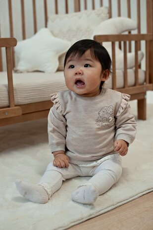 Feetje Babykleding Sweater Dress to Impress Taupe melange Feetje Babykleding Sweater Dress to Impress Taupe melange