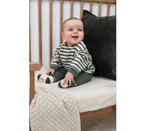 Feetje Babykleding Sweater streep oversized  Wiggle and Waddle Groen