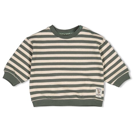 Feetje Babykleding Sweater streep oversized  Wiggle and Waddle Groen