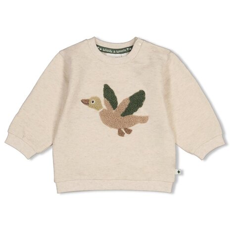 Feetje Babykleding Sweater Wiggle and Waddle Offwhite melange Feetje Babykleding Sweater Wiggle and Waddle Offwhite melange