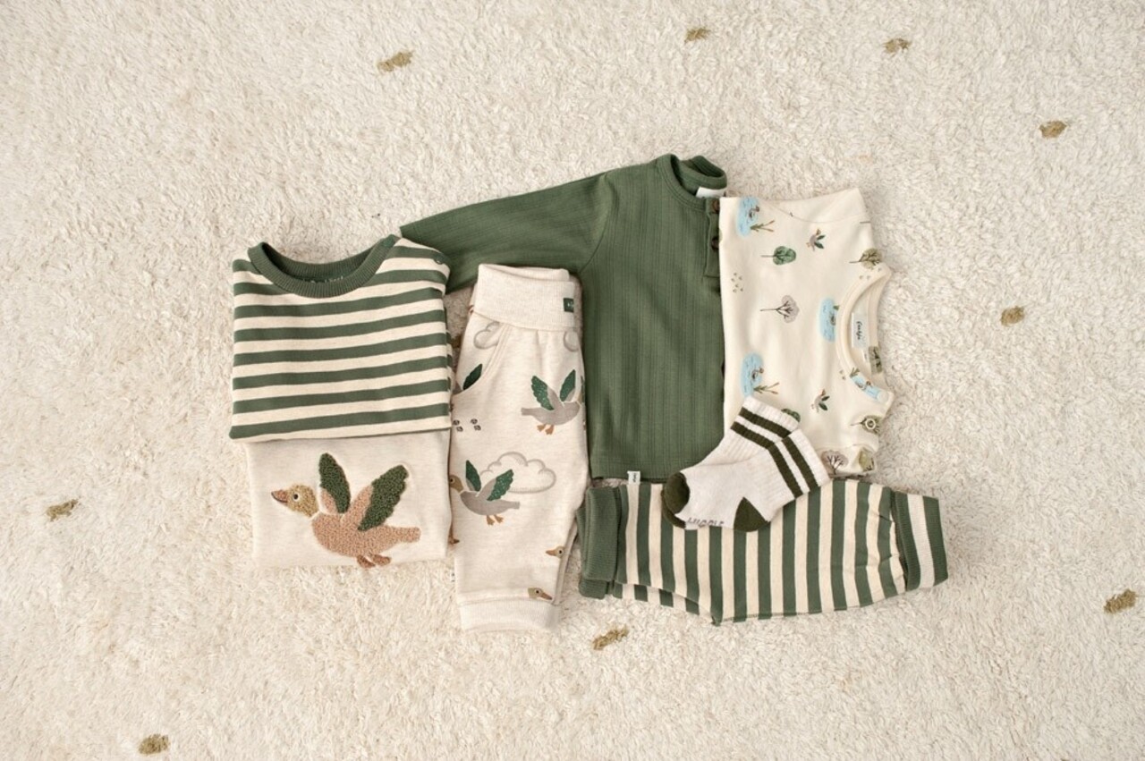 Feetje Babykleding Longsleeve rib Wiggle and Waddle Groen Feetje Babykleding Longsleeve rib Wiggle and Waddle Groen