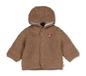Feetje Babykleding Bouclé omkeerbaar jasje met capuchon  My Little Love Taupe