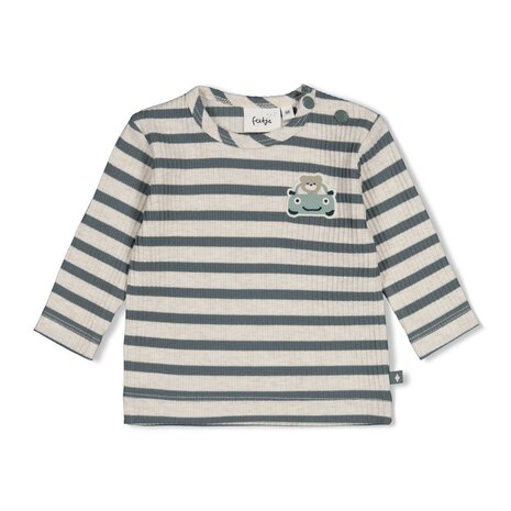 Feetje Babykleding Longsleeve rib met streep Beep Beep Zeegroen Feetje Babykleding Longsleeve rib met streep Beep Beep Zeegroen