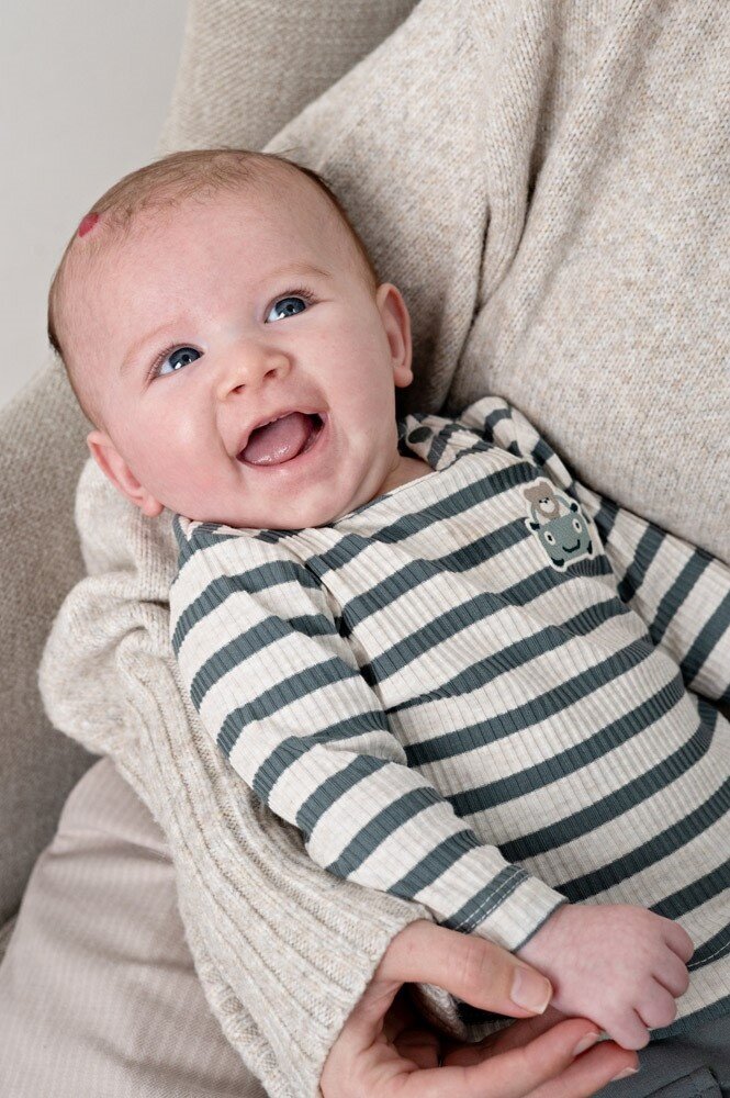 Feetje Babykleding Longsleeve rib met streep Beep Beep Zeegroen Feetje Babykleding Longsleeve rib met streep Beep Beep Zeegroen