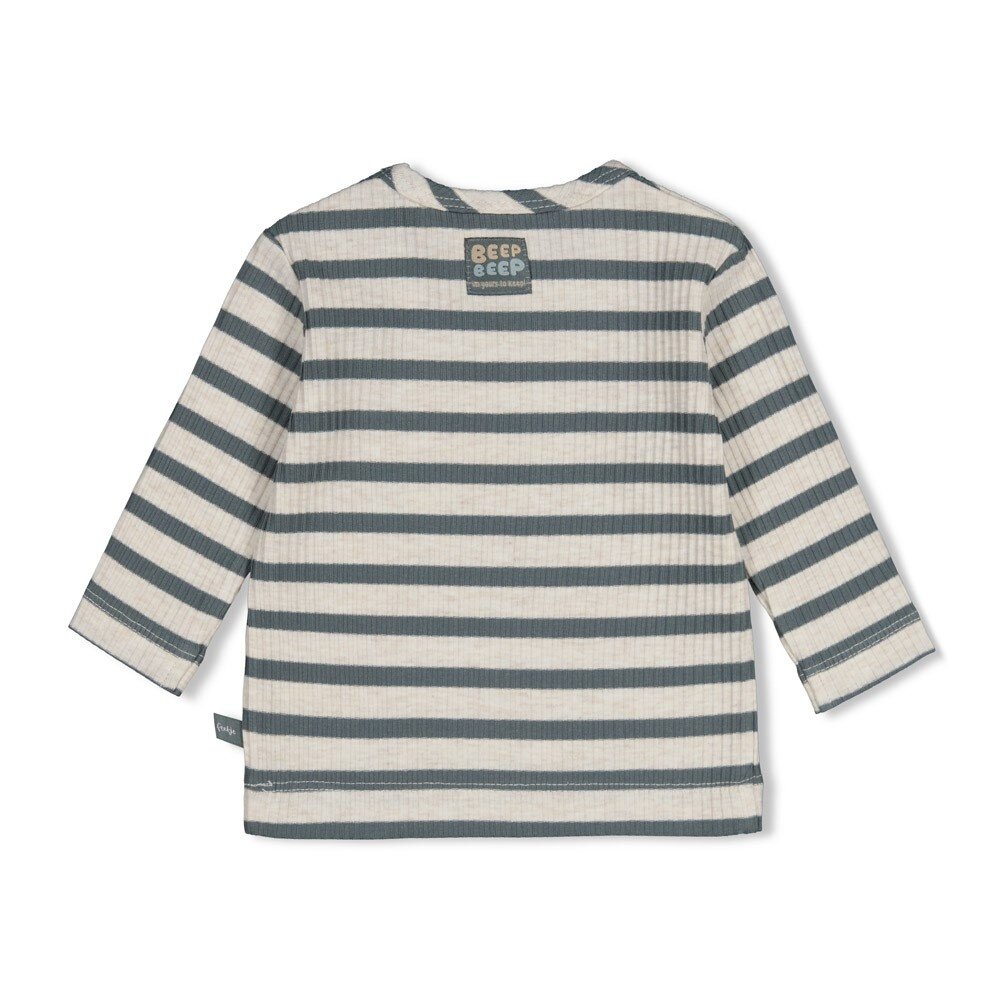 Feetje Babykleding Longsleeve rib met streep Beep Beep Zeegroen Feetje Babykleding Longsleeve rib met streep Beep Beep Zeegroen