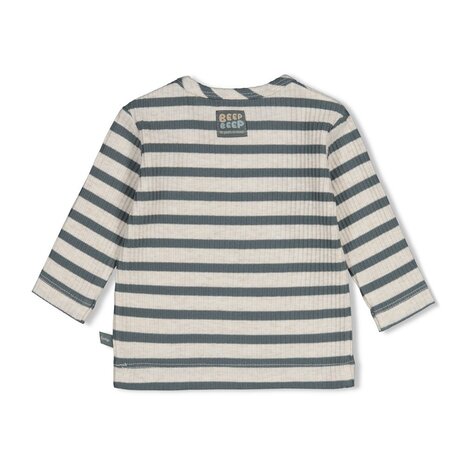 Feetje Babykleding Longsleeve rib met streep Beep Beep Zeegroen Feetje Babykleding Longsleeve rib met streep Beep Beep Zeegroen