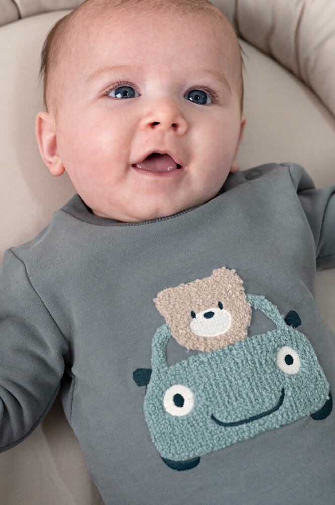 Feetje Babykleding Sweater Beep Beep Zeegroen Feetje Babykleding Sweater Beep Beep Zeegroen