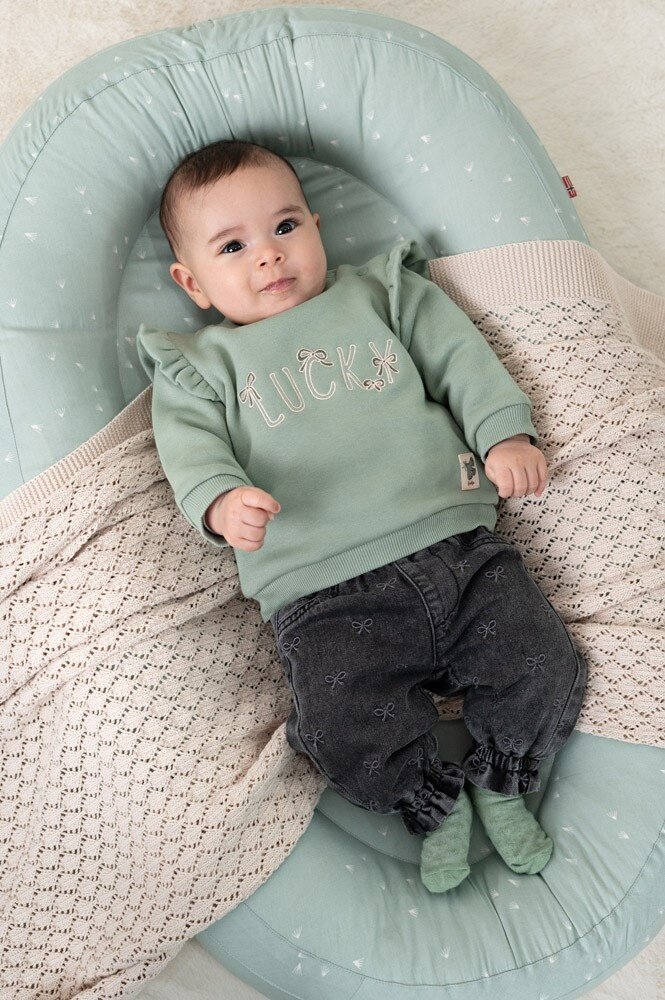 Feetje Babykleding Broek denim met borduurdsels  Winter Denims Antraciet