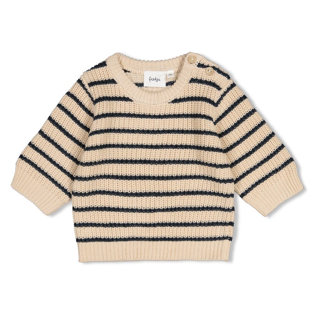 Feetje Babykleding Sweater gebreid streep  Winter Denims Taupe