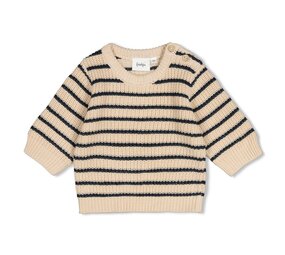 Feetje Babykleding Sweater gebreid streep  Winter Denims Taupe