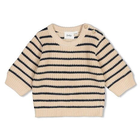 Feetje Babykleding Sweater gebreid streep  Winter Denims Taupe