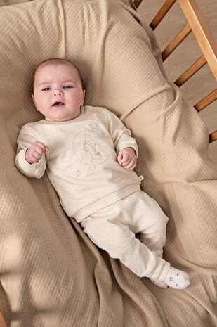 Feetje Babykleding Broek rib Over the Moon for You Offwhite melange Feetje Babykleding Broek rib Over the Moon for You Offwhite melange