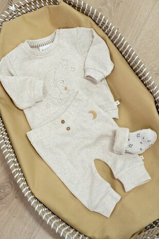 Feetje Babykleding Broek rib Over the Moon for You Offwhite melange Feetje Babykleding Broek rib Over the Moon for You Offwhite melange