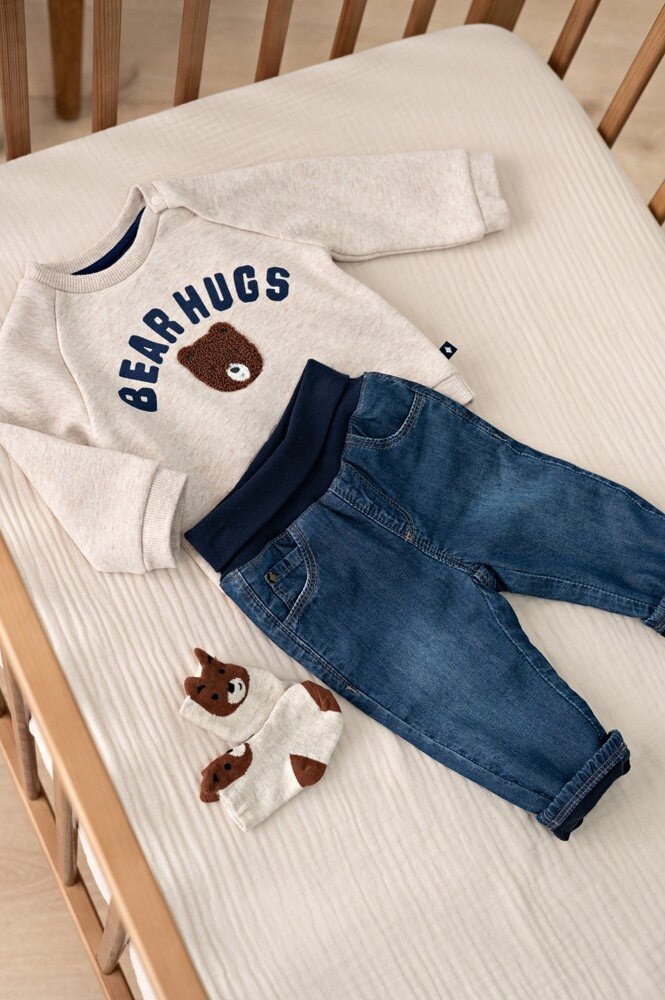 Feetje Babykleding Sweater Winter Denims Taupe melange Feetje Babykleding Sweater Winter Denims Taupe melange