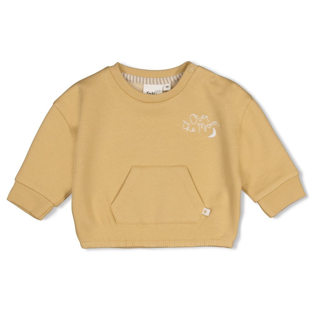 Feetje Babykleding Sweater boxy oversized  Over the Moon for You Okergeel