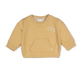Feetje Babykleding Sweater boxy oversized  Over the Moon for You Okergeel