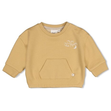 Feetje Babykleding Sweater boxy oversized  Over the Moon for You Okergeel
