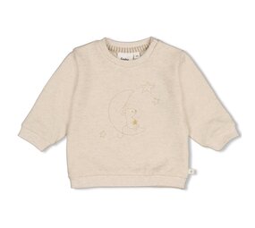 Feetje Babykleding Sweater  Over the Moon for You Offwhite melange