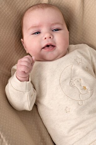 Feetje Babykleding Sweater Over the Moon for You Offwhite melange Feetje Babykleding Sweater Over the Moon for You Offwhite melange
