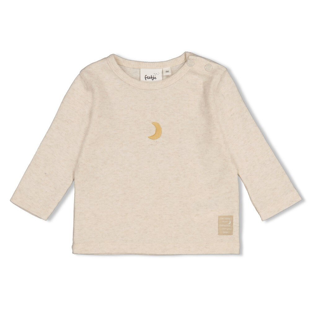 Feetje Babykleding Longsleeve rib Over the Moon for You Offwhite melange Feetje Babykleding Longsleeve rib Over the Moon for You Offwhite melange