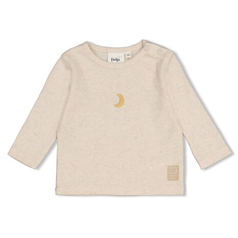 Feetje Babykleding Longsleeve rib Over the Moon for You Offwhite melange Feetje Babykleding Longsleeve rib Over the Moon for You Offwhite melange