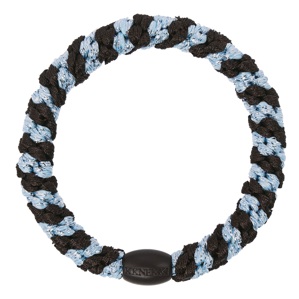 Kknekki Haarelastiekje Brown Seablue Glitter Stripe Kknekki Haarelastiekje Brown Seablue Glitter Stripe
