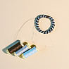 Kknekki Haarelastiekje Brown Seablue Glitter Stripe Kknekki Haarelastiekje Brown Seablue Glitter Stripe