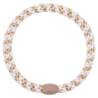 Kknekki Haarelastiekje Slim White-Beige Glitter Stripe Kknekki Haarelastiekje Slim White-Beige Glitter Stripe