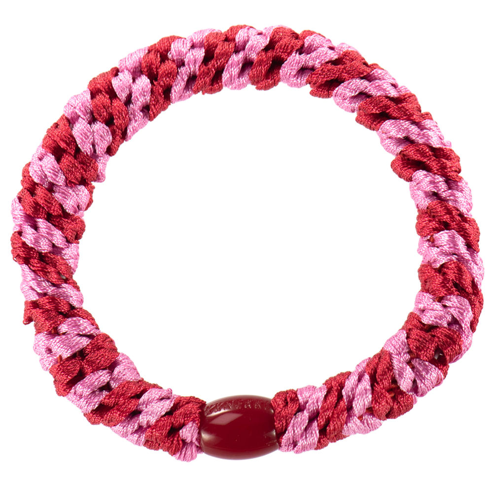 Kknekki Haarelastiekje Red-Bubblegum Stripe Kknekki Haarelastiekje Red-Bubblegum Stripe