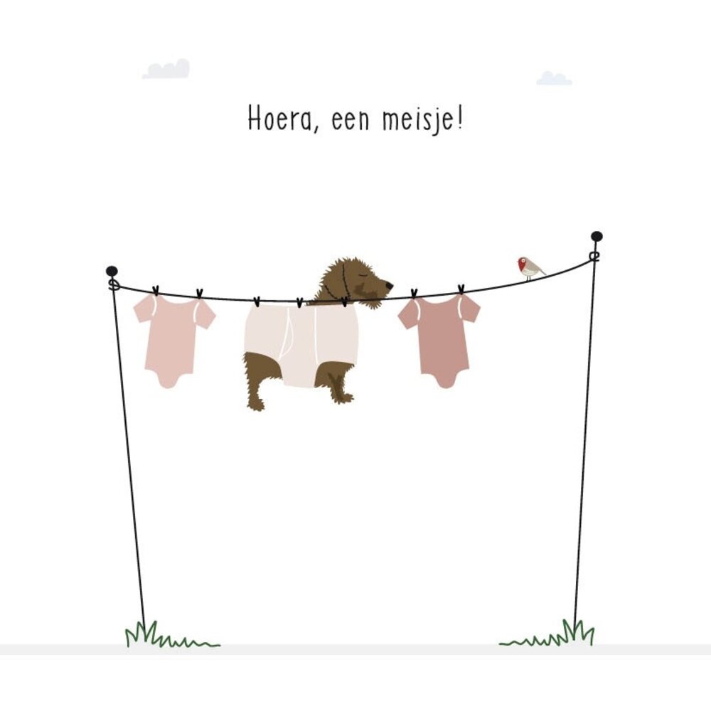 Mevrouw Emmer Wenskaart Hoera, een meisje! Mevrouw Emmer Wenskaart Hoera, een meisje!