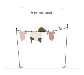 Mevrouw Emmer Wenskaart Hoera, een meisje! Mevrouw Emmer Wenskaart Hoera, een meisje!