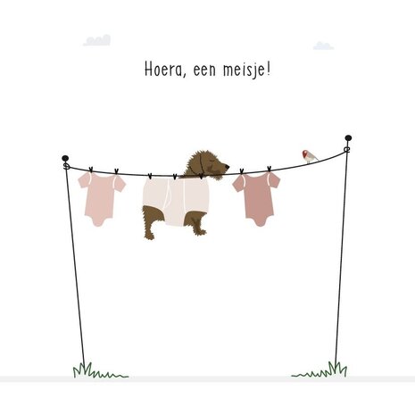 Mevrouw Emmer Wenskaart Hoera, een meisje! Mevrouw Emmer Wenskaart Hoera, een meisje!