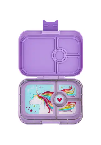 Yumbox Panino broodtrommel 4 vakken Lavendel paars Unicorn Tray Yumbox Panino broodtrommel 4 vakken Lavendel paars Unicorn Tray