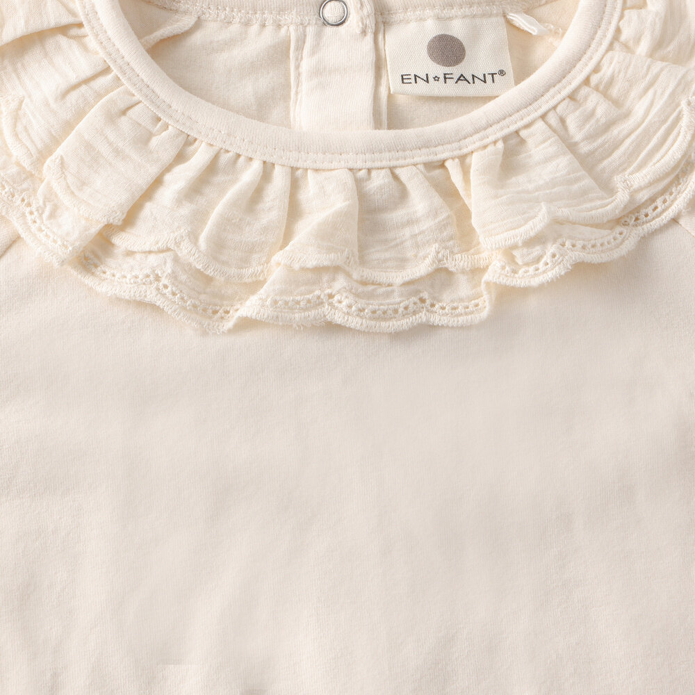 EnFant T-Shirt LS Collar Pearled Ivory EnFant T-Shirt LS Collar Pearled Ivory