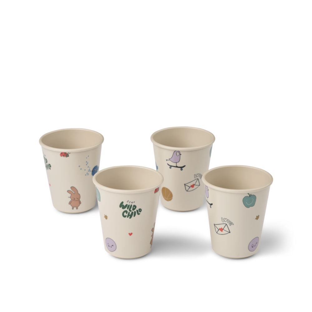 Liewood Drinkbeker Lana Tamtam Sandy 4-pack Liewood Drinkbeker Lana Tamtam Sandy 4-pack