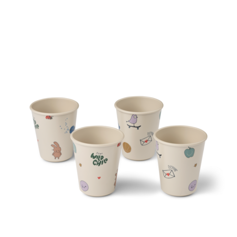 Liewood Drinkbeker Lana Tamtam Sandy 4-pack Liewood Drinkbeker Lana Tamtam Sandy 4-pack